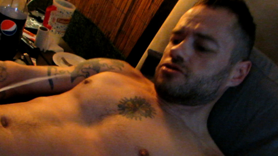 Jerking one out while watching myself fucking one in.